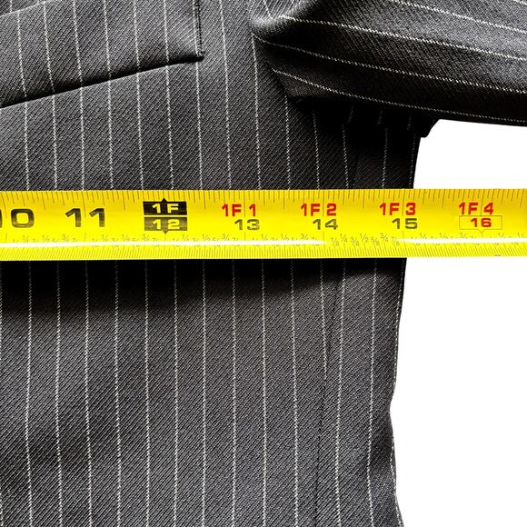 Perry Ellis Portfolio Boys Sz 12 Pinstripe Black Suit Jacket 3 Button Blazer - Picture 9 of 13